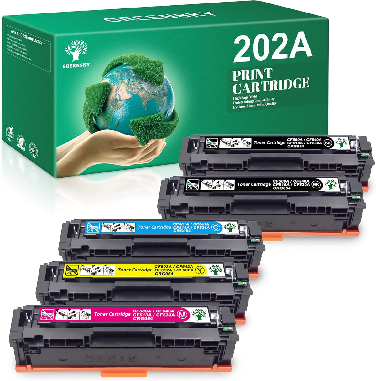 5 Packs Black Cyan Yellow Magenta Toner Cartridges W921044