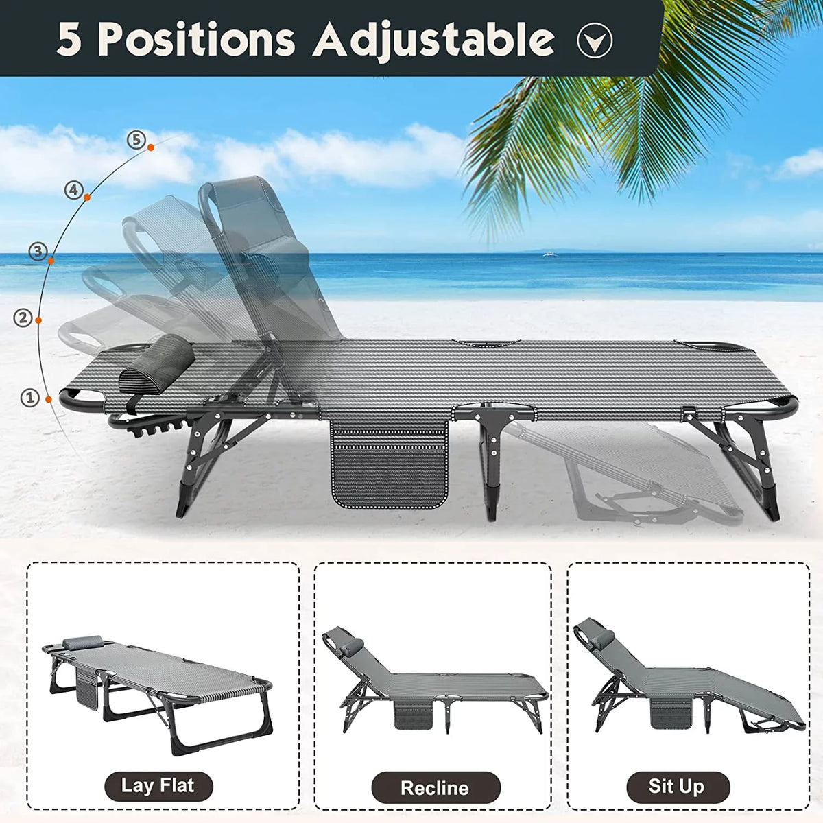 Folding Camping Cot with Cushion & Pillow B790