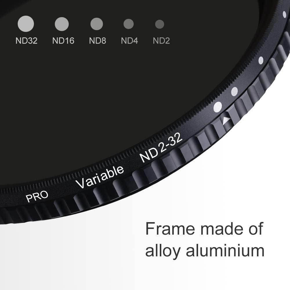 82mm Variable Neutral Density Filter ND2-ND32 with Cleaning Cloth Z845