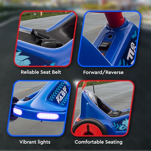 12V Electric Ride-On Go Kart with Lights and Seat Belt P8490