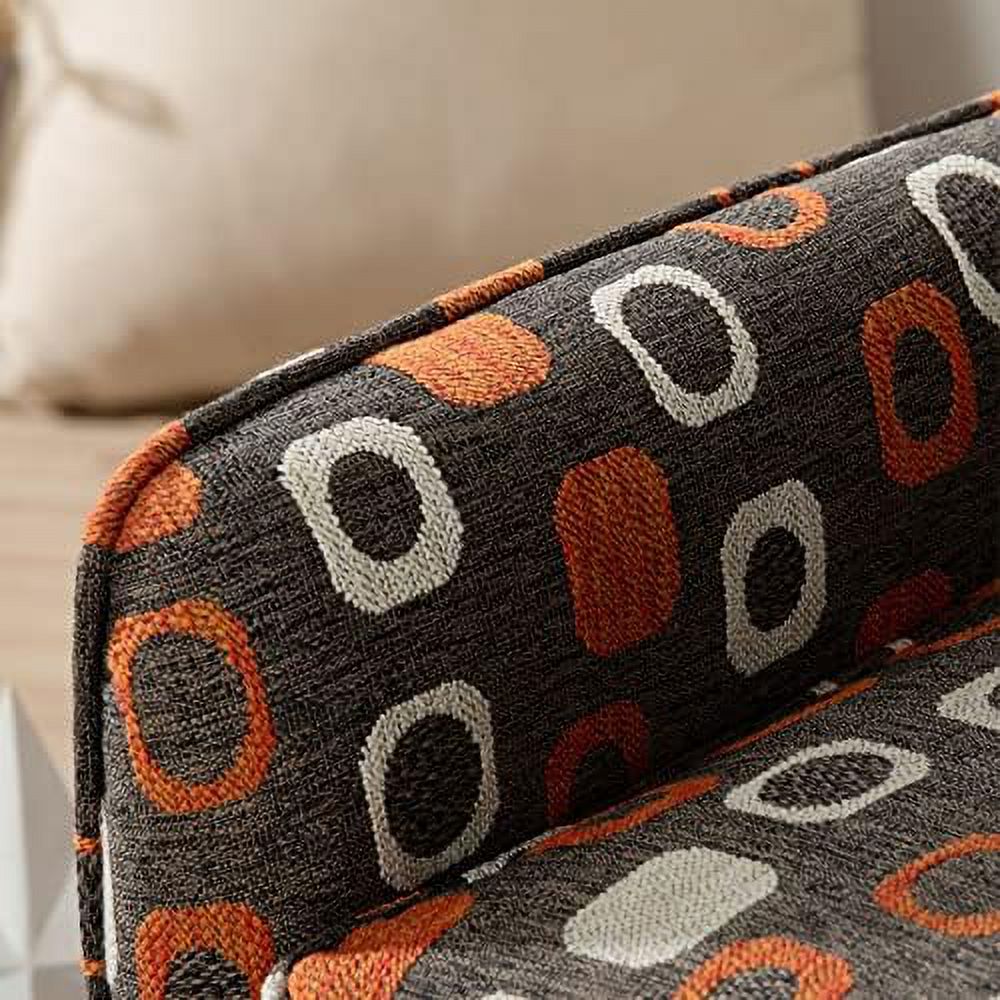 Grey Pattern Linen Fabric Accent Chair Z70879