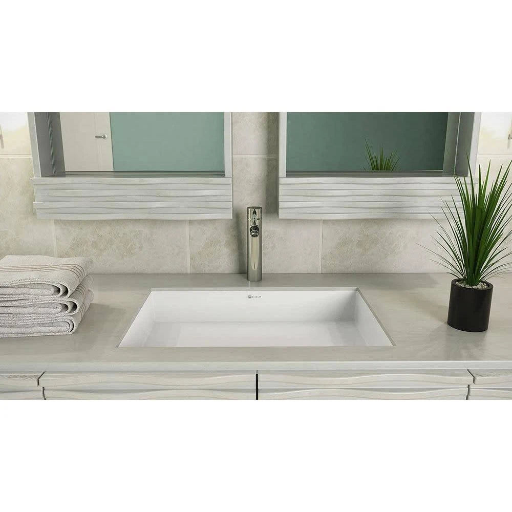 White Solid Surface Rectangular Undermount Lavatory U442