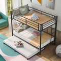 Black Twin Over Twin Bunk Bed with Trundle Y64399