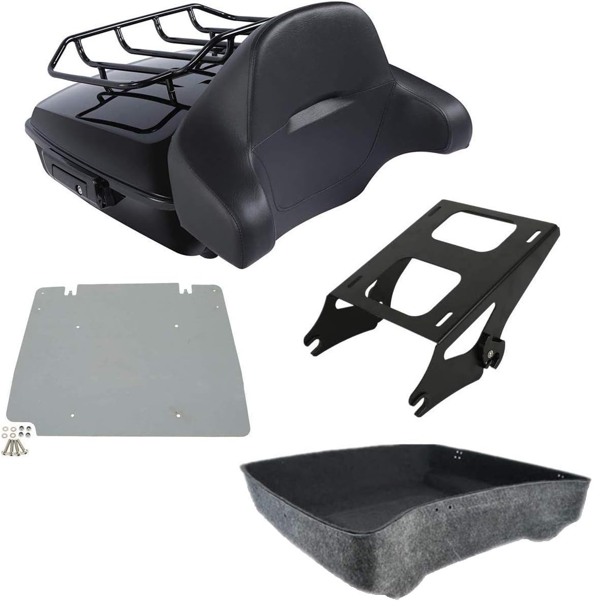 10.7" Tour Pack Trunk with Backrest Pad Mounting Rack Z546678