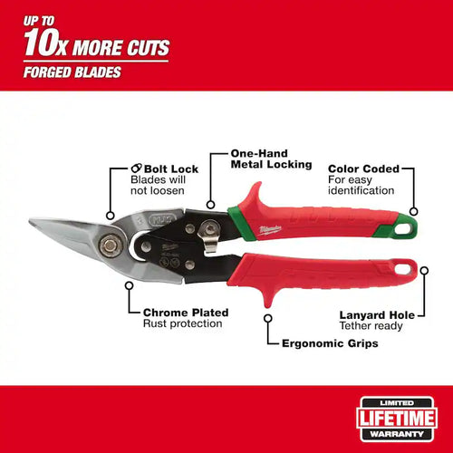 10 in. Right-Cut Aviation Snips A4803