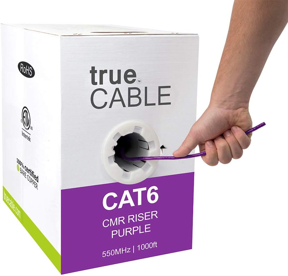 1000ft Yellow 23AWG 4 Pair Solid Bare Copper Bulk Ethernet Cable Z639393