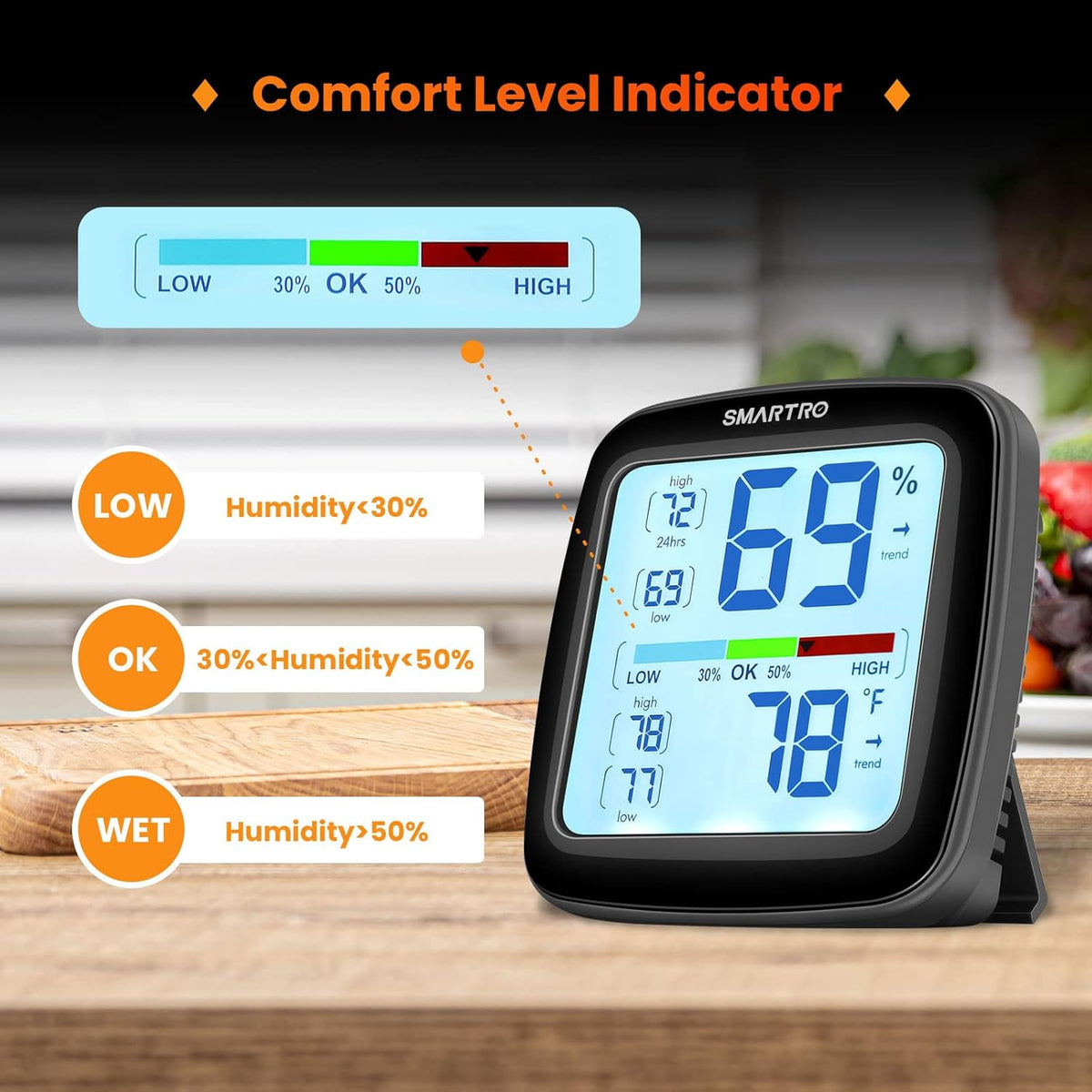 Professional Digital Hygrometer Indoor Thermometer Humidity Gauge O5135