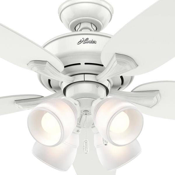 52 in. LED Indoor Snow White Ceiling Fan with Light E537001