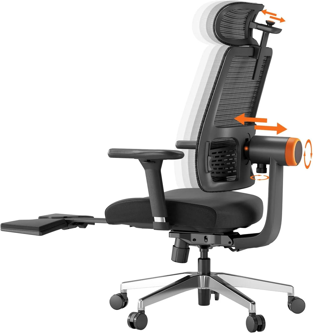 Ergonomic Chair with Footrest, High Back Desk Chair with Lumbar Support, Headrest, 4D Armrest, Adjustable Seat A13753