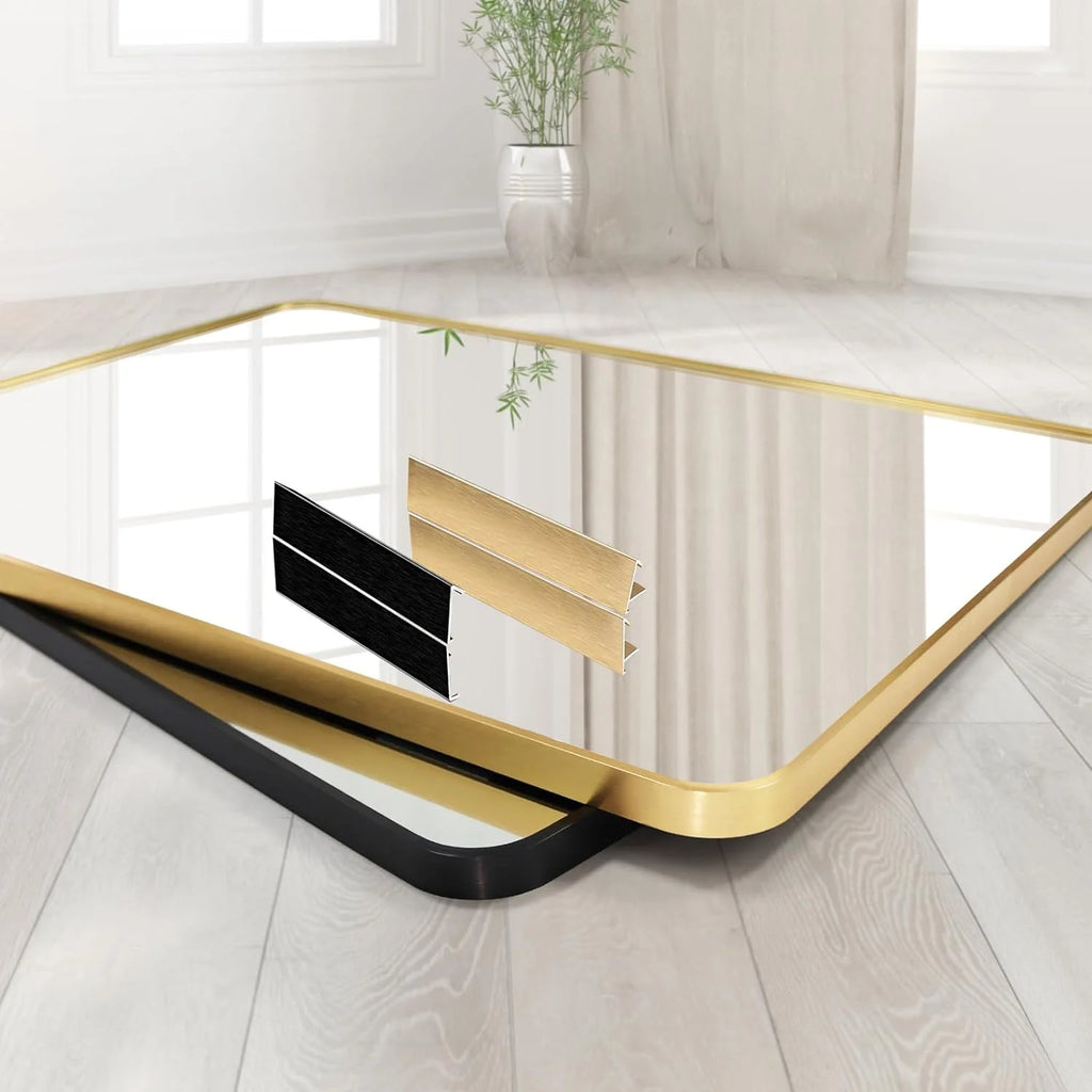 Black 30x48 Rectangular Metal Framed Wall Mirror N946852