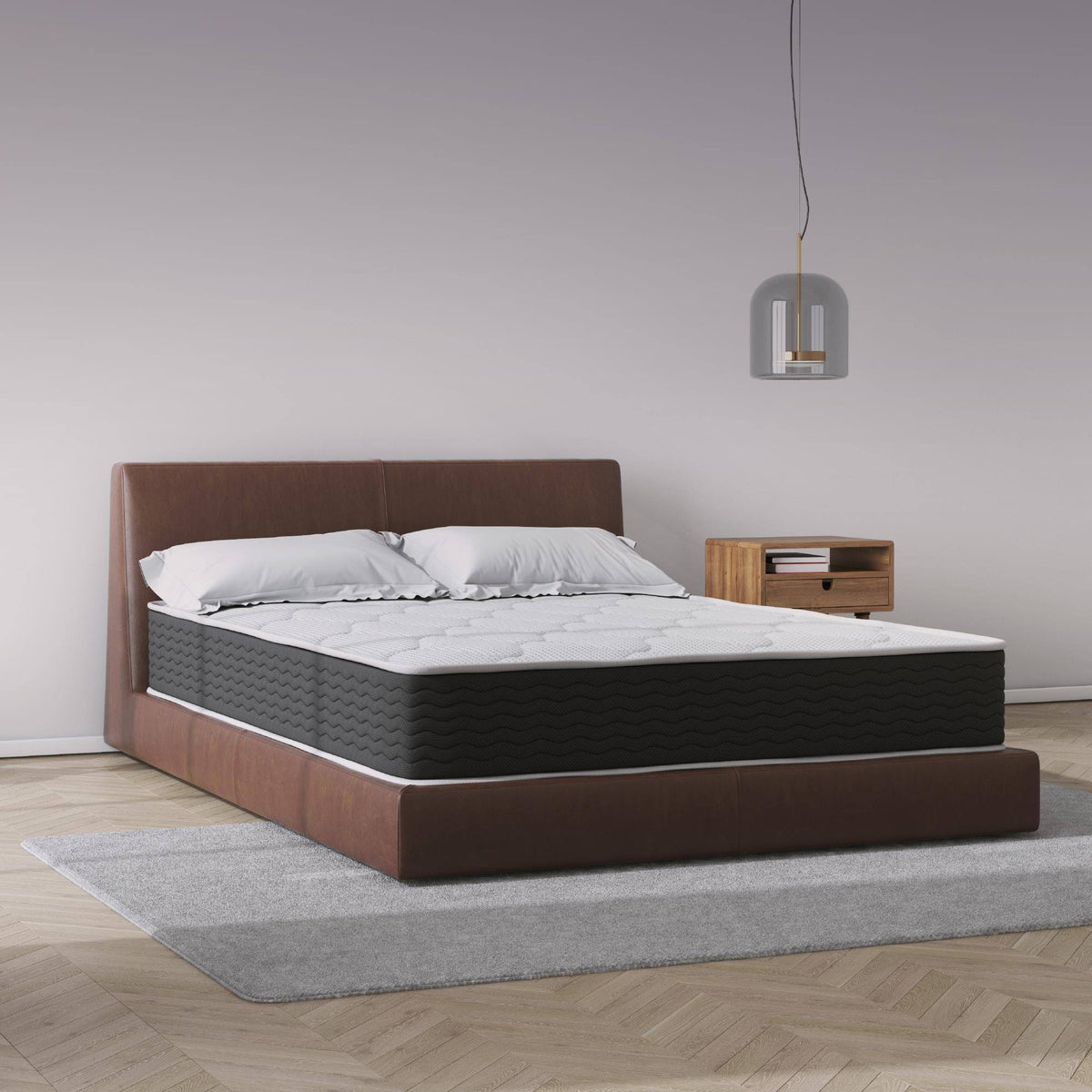 Queen Encased Coil and Memory Foam Hybrid Mattress T9532