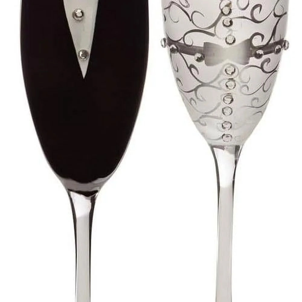 8 Oz. Wedding Champagne Toasting Flute Glasses, Set Of 2 A987