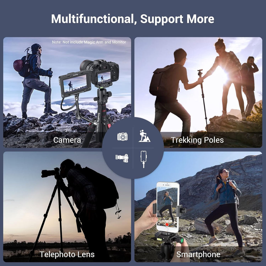 Aluminum Camera Tripod Monopod, Foldable, 360 Degree Ball Head, Quick Release Plate, Max. Payload 33lb, Pack of 2 G938