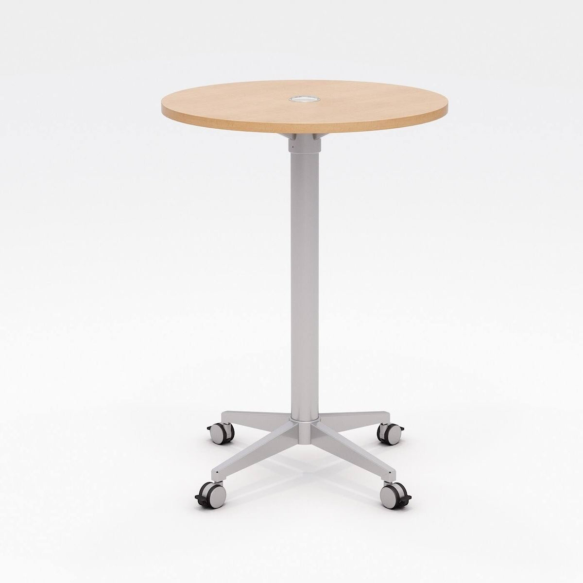 36x22 Round Teak Top Bistro Table with Casters F621509