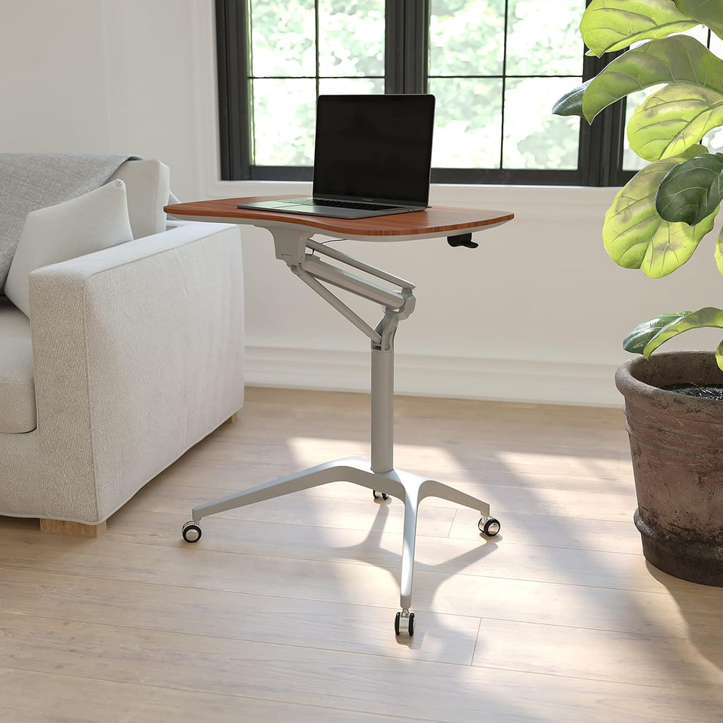 Black Mobile Ergonomic Desk with Adjustable Height A650600