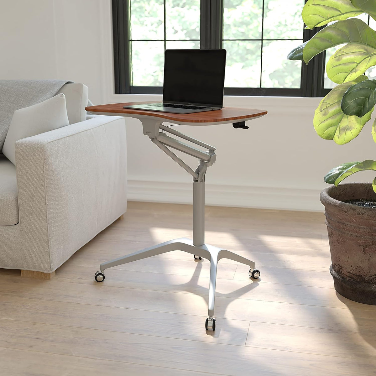 Black Mobile Ergonomic Desk with Adjustable Height A650600