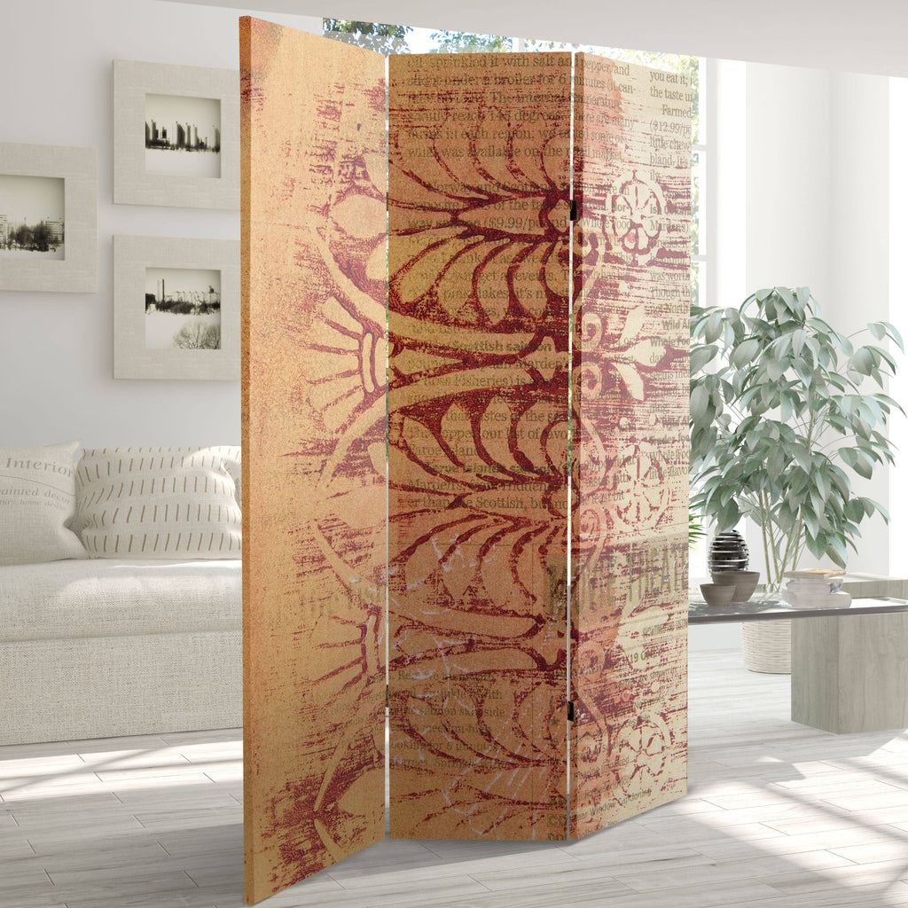 Rust/Gold Canvas Room Divider P84408