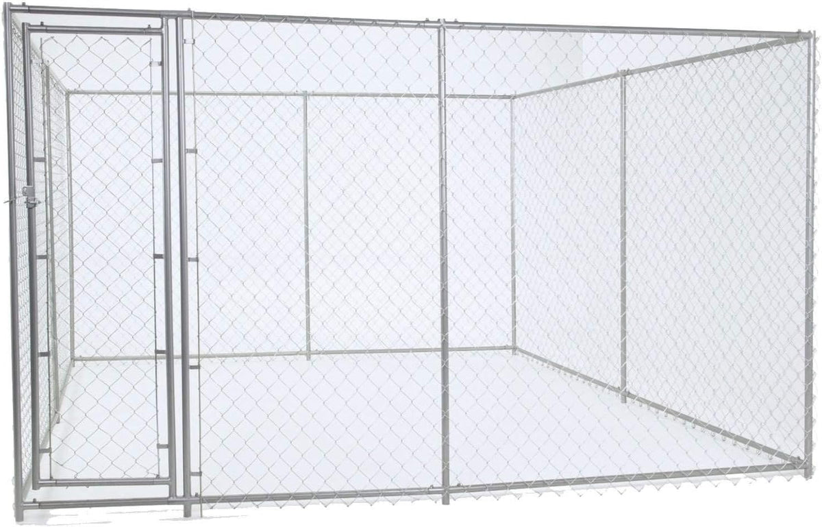 10 x 10 Foot Heavy Duty Outdoor Chain Link Dog Kennel with Door (2 Pack) K939
