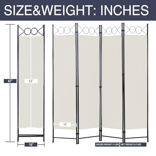 Blue 4 Panel 6FT Room Divider with Steel Frame P2484