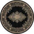 8 Ft Round Black Rug L18402