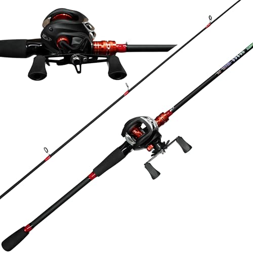 Fishing Rod and Reel Combo, 6 Foot 7 Foot 2-Piece, Fiberglass Carbon Fiber Rod with EVA Handle P8049