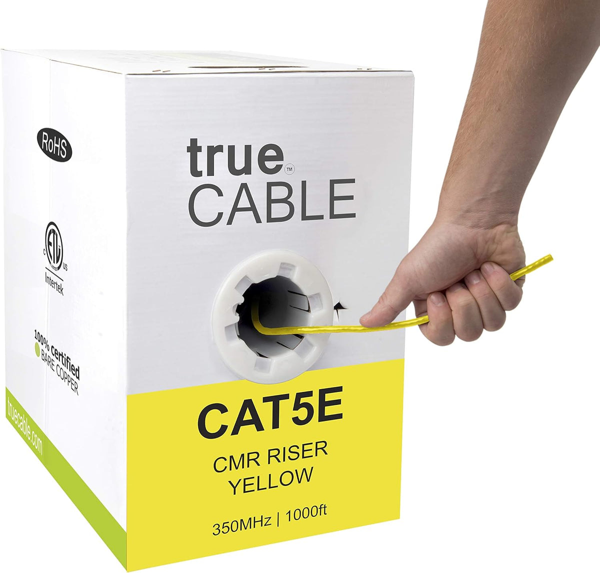 Yellow 1000ft Cat5e Riser UTP Bulk Ethernet Cable Q970062