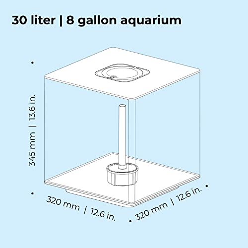 Black Acrylic 8-Gallon Aquarium with LED Lights S186