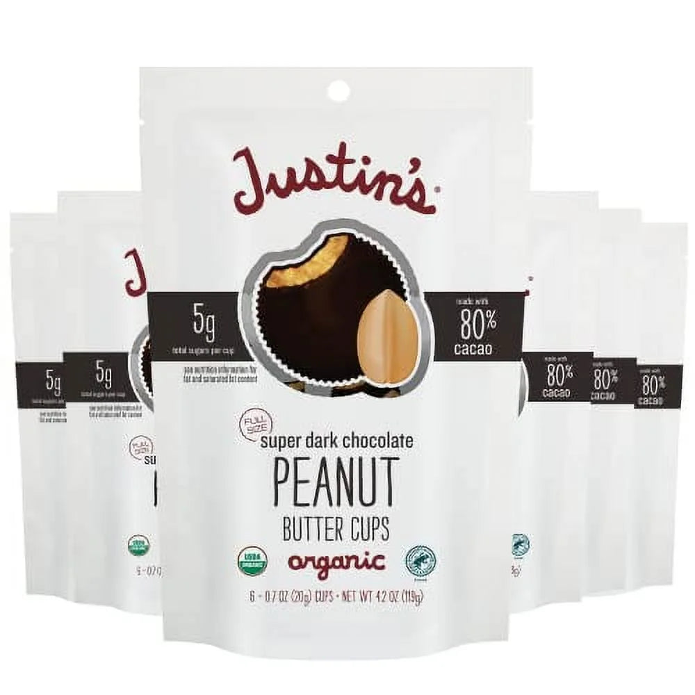 Organic Super Dark Chocolate Peanut Butter Cups 4.2 Ounce 6 Pack U662581