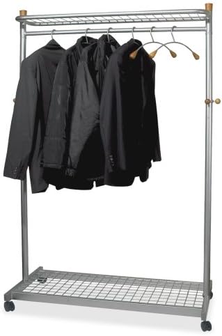 Chrome Coat Rack, 36 Hangers, Metallic Gray Q395