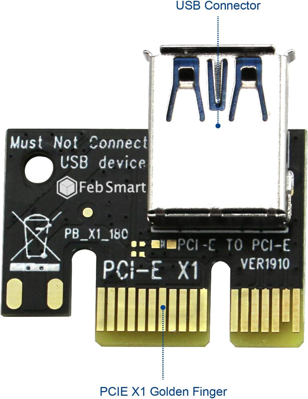 PCIE Riser Cable with 6Pin-SATA Power Cable and 23.6in Extension Cable, Pack of 2 J36871