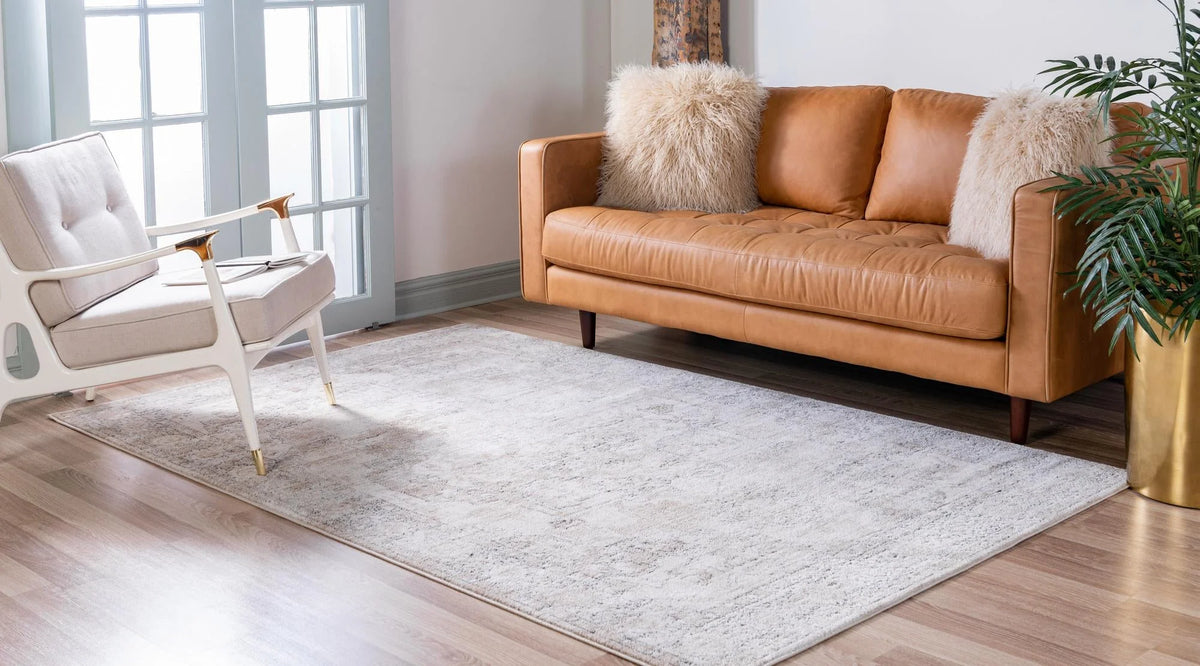 9' x 12' Ivory Low-Pile Rug U8126