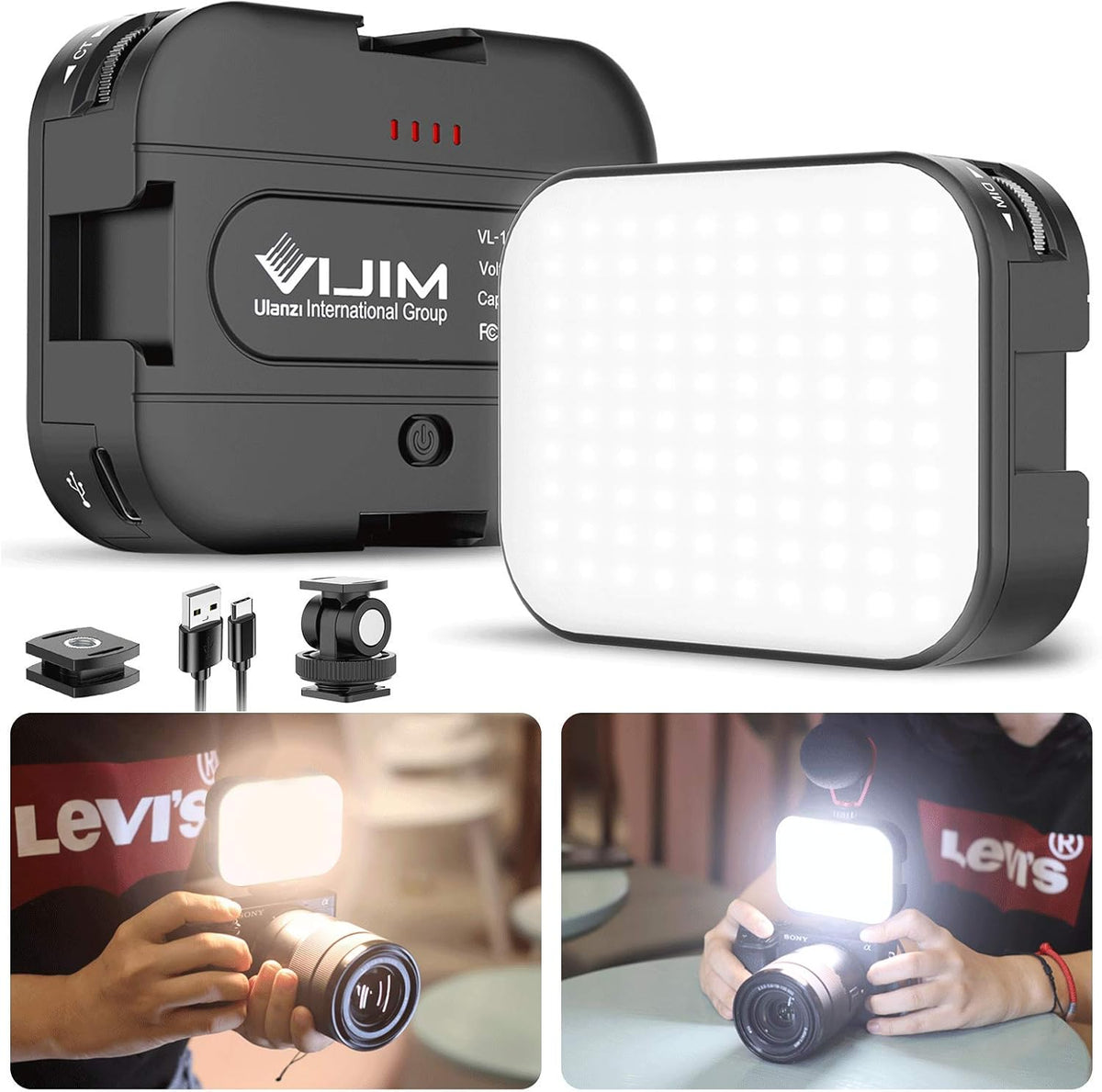 Bi-Color LED Video Light with 2000mAh Rechargeable Battery N57426