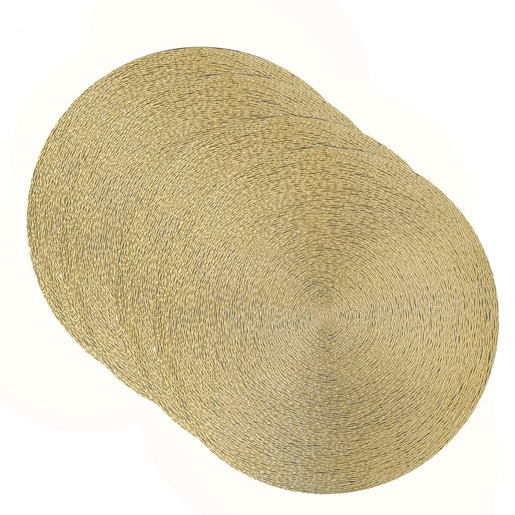 Gold 15" x 15" Round Placemat Set of 4 Z6673