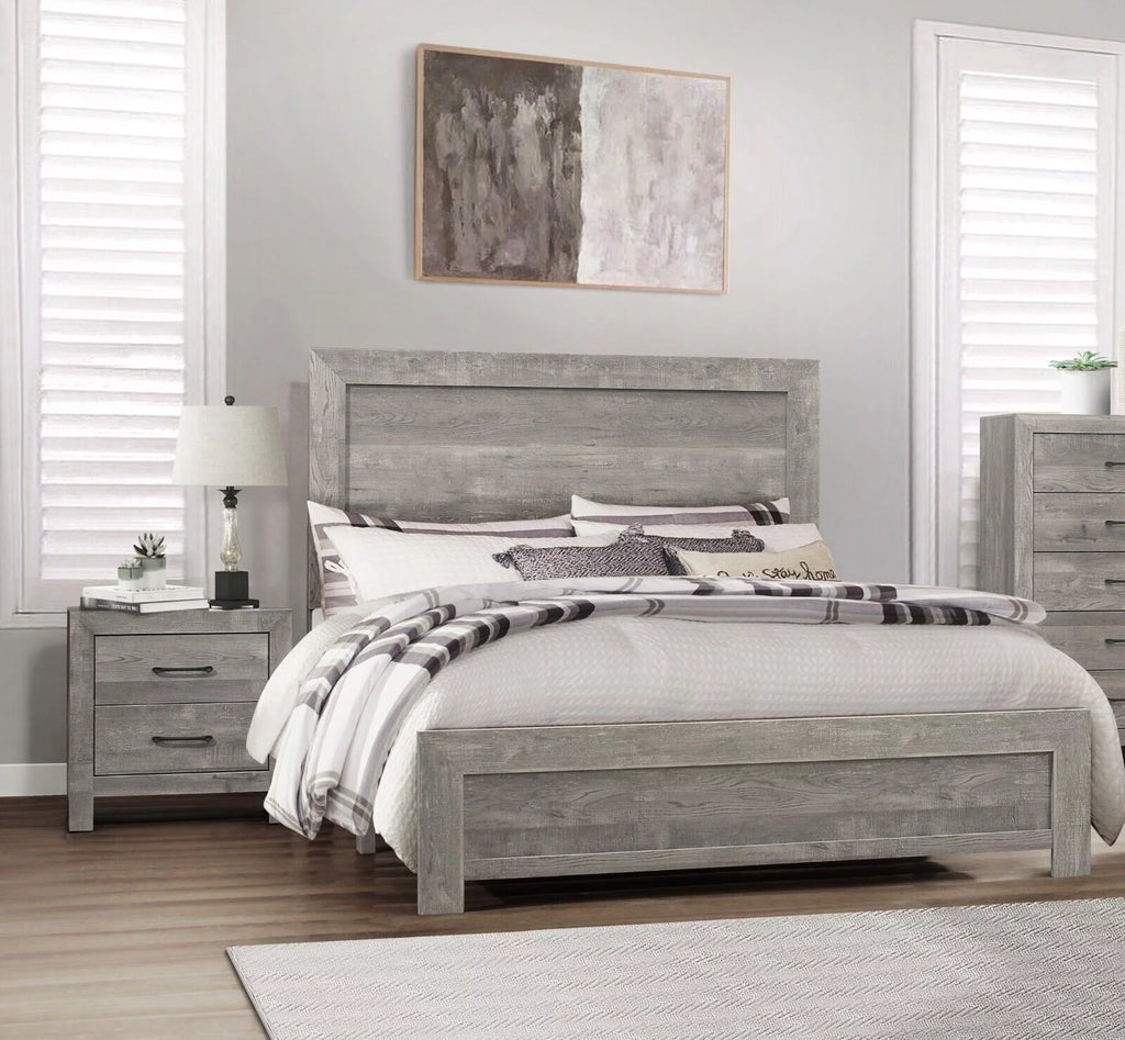 California King Size Bed and 2 Nightstands 3pc Set H9266