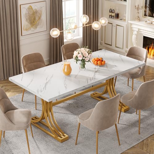 63-Inch Rectangular Dining Table with Grey Table Top and Metal Legs D2064