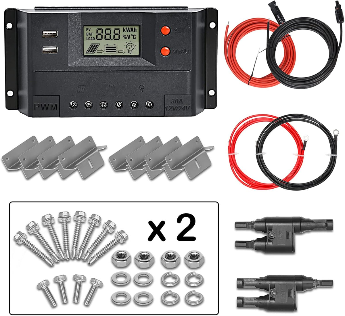12 Volt 200 Watt Monocrystalline Solar Panel Starter Kit P85461