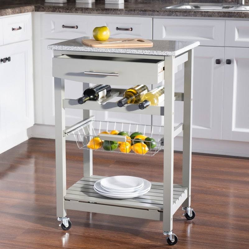White Kitchen Cart I81306