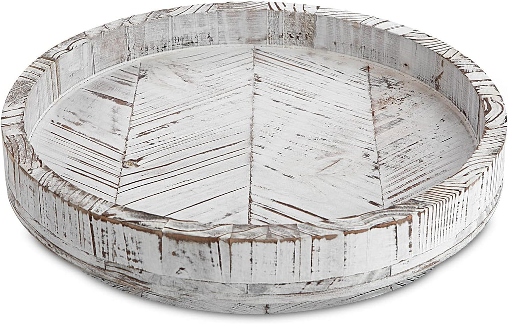 White Round Wood Lazy Susan 12 Inch B8368