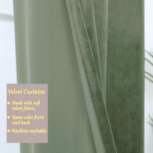 Taupe Velvet Blackout Curtain Panels 96 inches 2 Panels G7097
