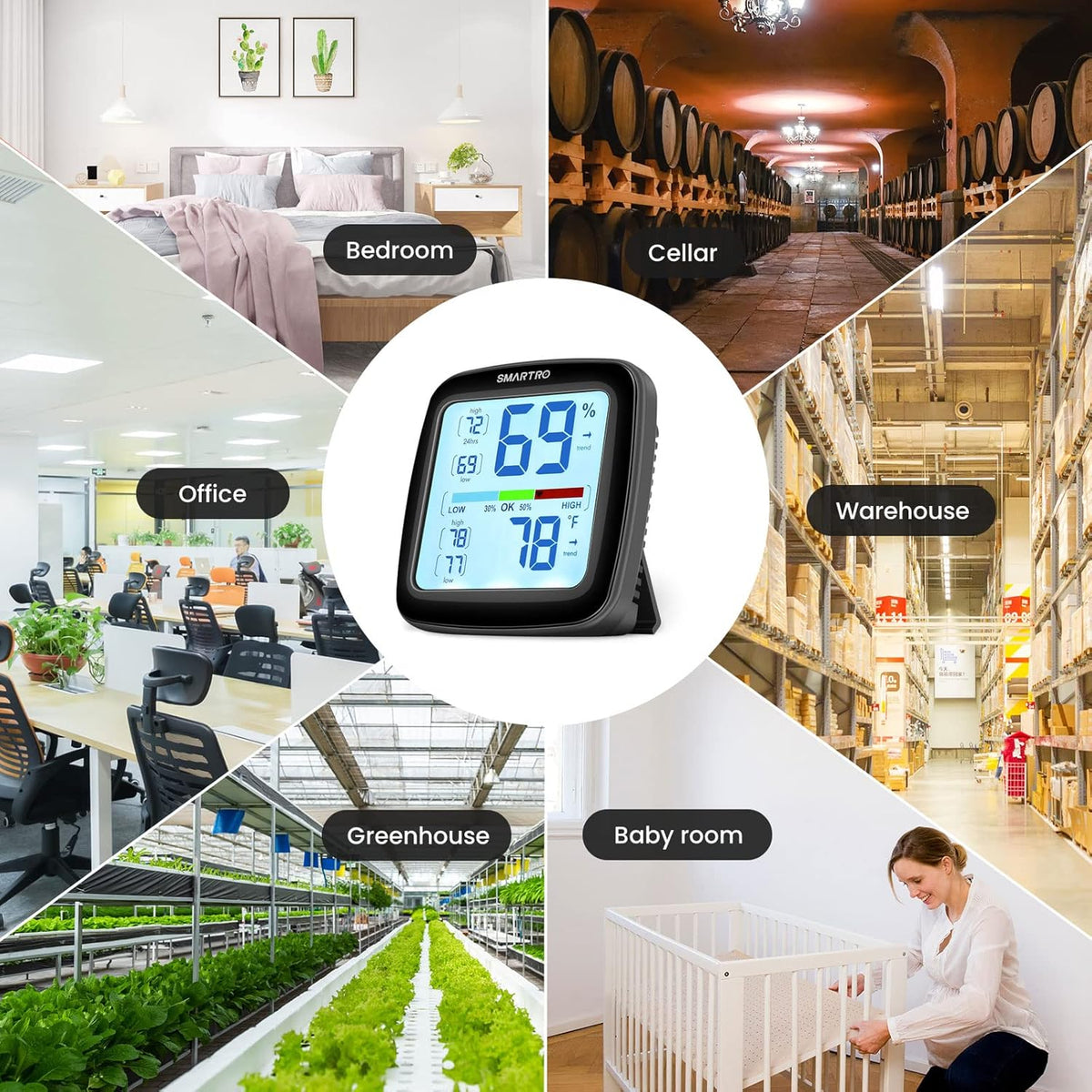Professional Digital Hygrometer Indoor Thermometer Humidity Gauge O5135