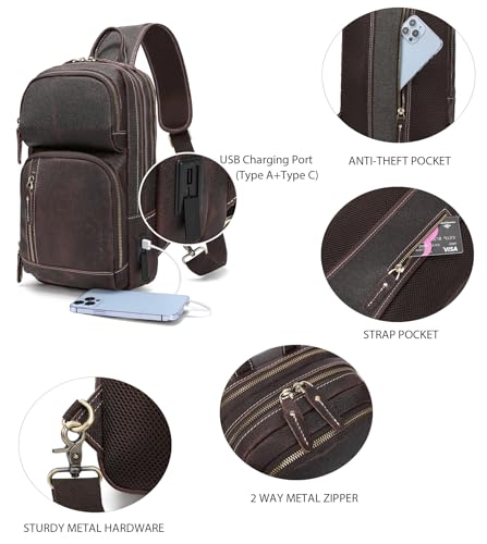 Full Grain Leather Sling Bag V434871