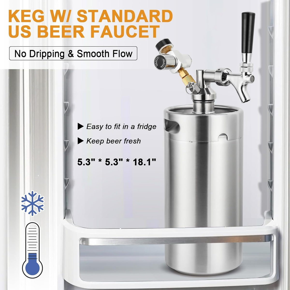 128oz Stainless Steel Mini Keg Beer Dispenser R604050