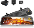 12" 4K Mirror Dash Cam Backup Camera with Front and Rear View Dual Cameras X9263