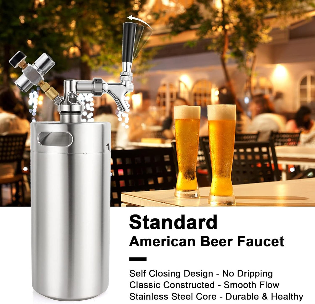128oz Stainless Steel Mini Keg Beer Dispenser R604050