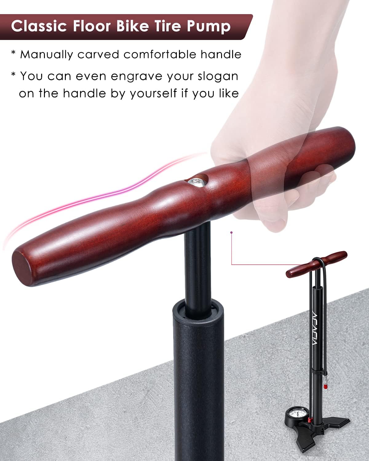 Bike Pump with Gauge and Multi Function Adapter B556319