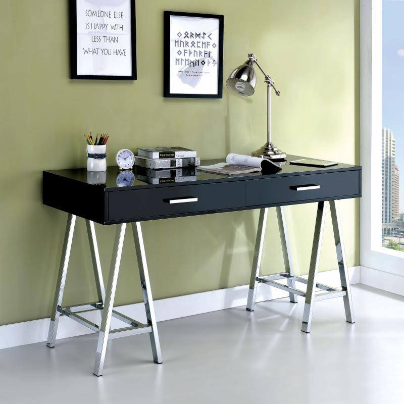Contemporary Style Chrome Leg Computer Desk Z32182
