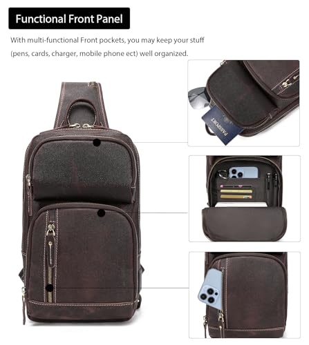 Full Grain Leather Sling Bag V434871