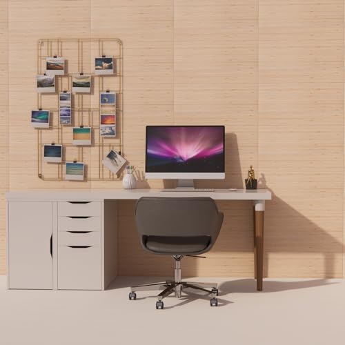 10-Sheet Peel and Stick Wood-Look, 28 in. x 14 in. Waterproof Stick on Wall (Light Oak) X112156