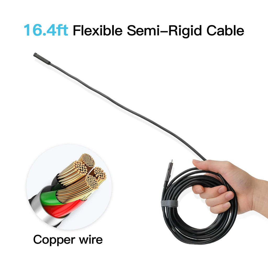 Dual Lens Borescope Inspection Camera with Light, HD 1080p Waterproof Endoscope, 16.4ft Flexible Cable B44720