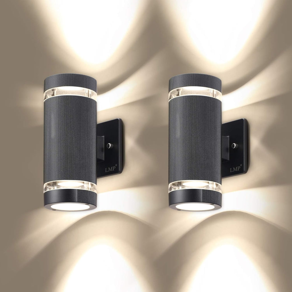 2 Pack LED Up and Down Outdoor Wall Lights Aluminum Waterproof 3000k 5W C1786